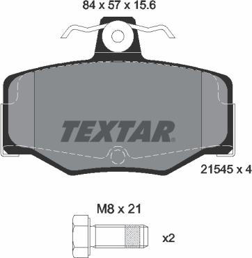 Textar 2154501 - Тормозные колодки, дисковые, комплект unicars.by