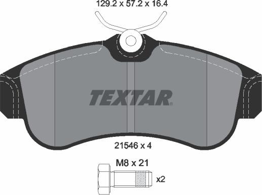 Textar 2154601 - Тормозные колодки, дисковые, комплект unicars.by