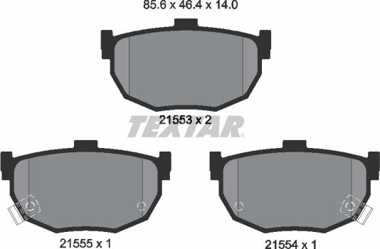 Textar 2155301 - Тормозные колодки, дисковые, комплект unicars.by