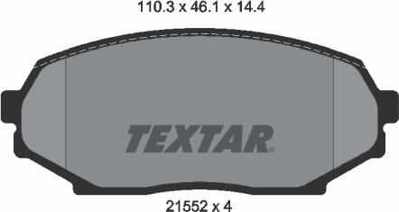 Textar 2155202 - Тормозные колодки, дисковые, комплект unicars.by