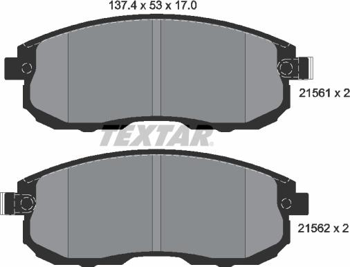 Textar 2156201 - Тормозные колодки, дисковые, комплект unicars.by