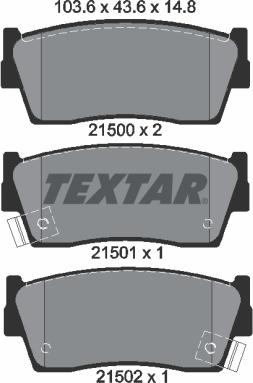 Textar 2150001 - Тормозные колодки, дисковые, комплект unicars.by