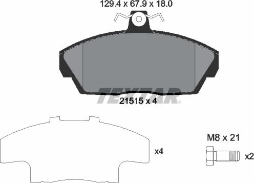 Textar 2151504 - Тормозные колодки, дисковые, комплект unicars.by