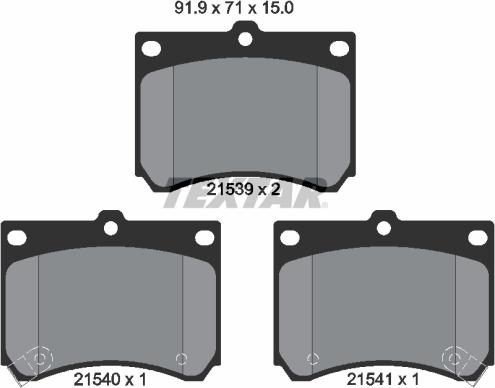 Textar 2153901 - Тормозные колодки, дисковые, комплект unicars.by