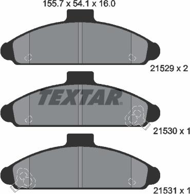 Textar 2152901 - Тормозные колодки, дисковые, комплект unicars.by