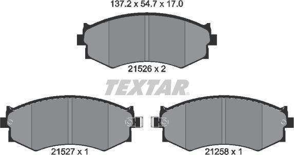 Textar 2152601 - Тормозные колодки, дисковые, комплект unicars.by