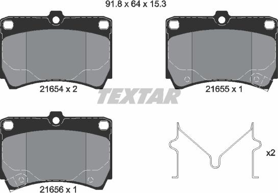 Textar 2165404 - Тормозные колодки, дисковые, комплект unicars.by