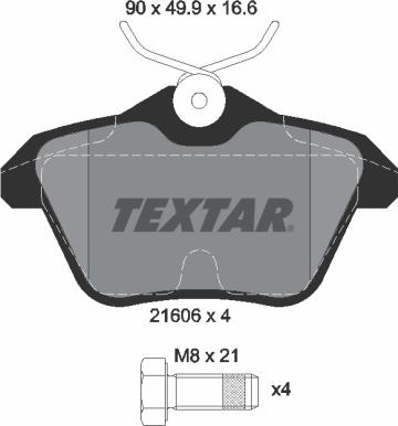 Textar 2160601 - Тормозные колодки, дисковые, комплект unicars.by