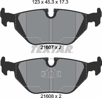 Textar 2160702 - Тормозные колодки, дисковые, комплект unicars.by