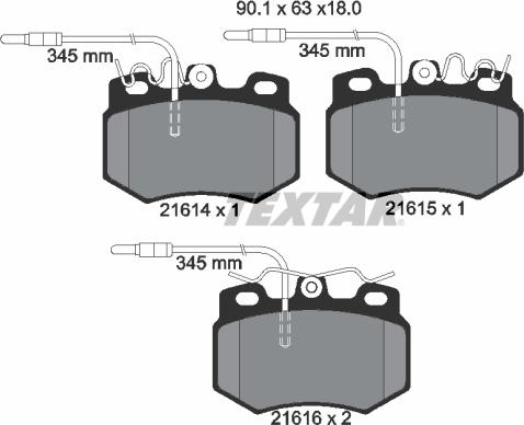 Textar 89011600 - Дисковый тормозной механизм, комплект unicars.by