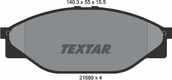 Textar 2168901 - Тормозные колодки, дисковые, комплект unicars.by