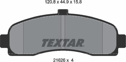 Textar 2162601 - Тормозные колодки, дисковые, комплект unicars.by