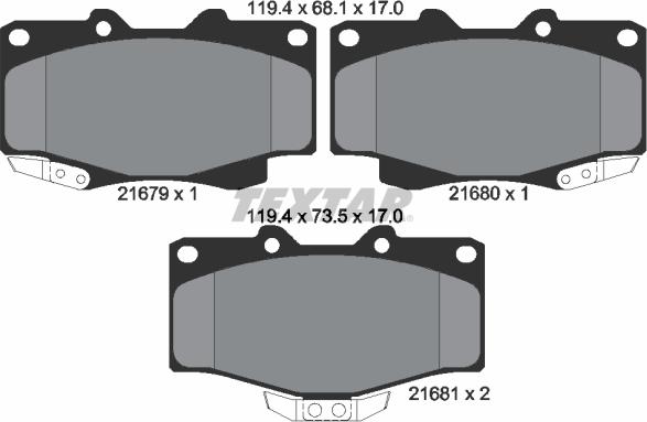 Textar 2167907 - Тормозные колодки, дисковые, комплект unicars.by