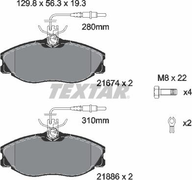 Textar 2167403 - Тормозные колодки, дисковые, комплект unicars.by