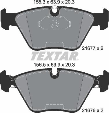 Textar 2167781 - Тормозные колодки, дисковые, комплект unicars.by