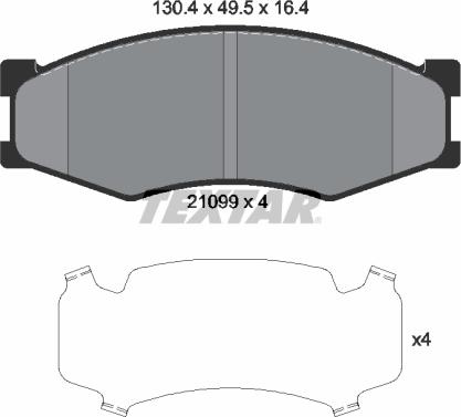 Textar 2109901 - Тормозные колодки, дисковые, комплект unicars.by