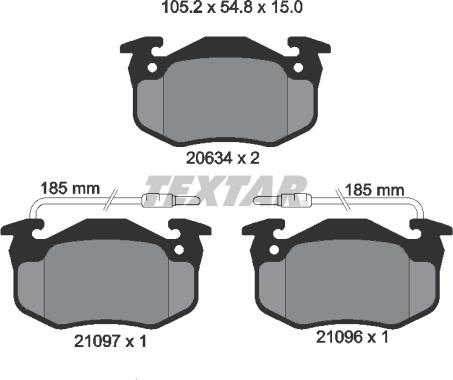 Textar 2109601 - Тормозные колодки, дисковые, комплект unicars.by