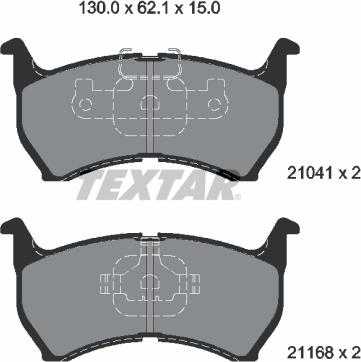 Textar 2104102 - Тормозные колодки, дисковые, комплект unicars.by