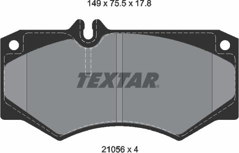 Textar 2105601 - Тормозные колодки, дисковые, комплект unicars.by