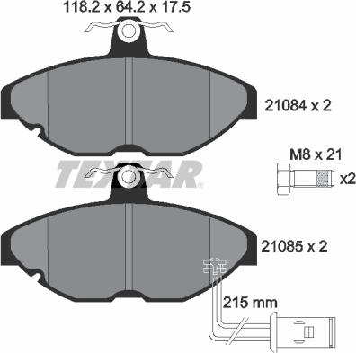 Textar 2108401 - Тормозные колодки, дисковые, комплект unicars.by