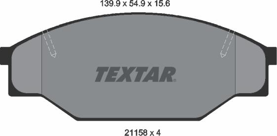 Textar 2115801 - Тормозные колодки, дисковые, комплект unicars.by