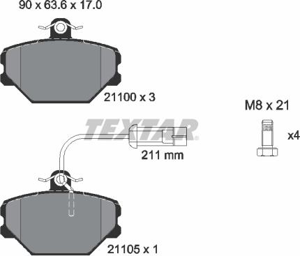 Textar 2110005 - Тормозные колодки, дисковые, комплект unicars.by