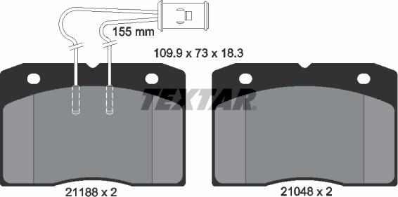 Textar 2118801 - Тормозные колодки, дисковые, комплект unicars.by