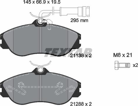 Textar 2113802 - Тормозные колодки, дисковые, комплект unicars.by