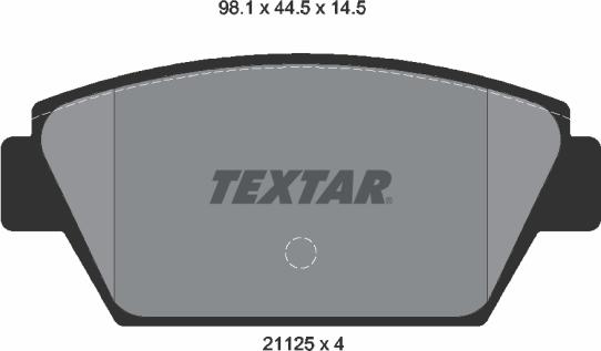 Textar 2112503 - Тормозные колодки, дисковые, комплект unicars.by