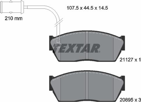 Textar 2112701 - Тормозные колодки, дисковые, комплект unicars.by