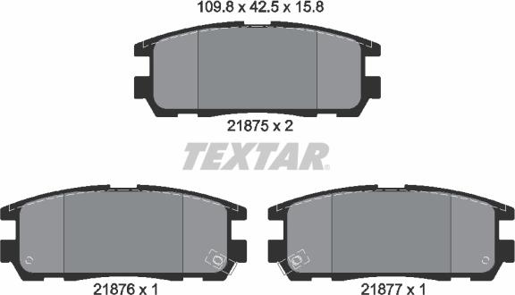 Textar 2187501 - Тормозные колодки, дисковые, комплект unicars.by