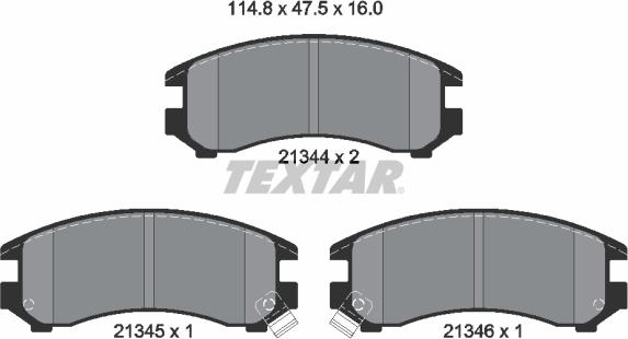 Textar 2134401 - Тормозные колодки, дисковые, комплект unicars.by