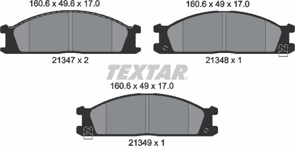 Textar 2134702 - Тормозные колодки, дисковые, комплект unicars.by