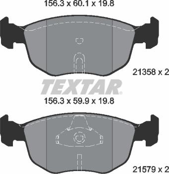 Textar 2135803 - Тормозные колодки, дисковые, комплект unicars.by