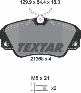 Textar 2136801 - Тормозные колодки, дисковые, комплект unicars.by