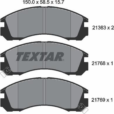 Textar 2136301 - Тормозные колодки, дисковые, комплект unicars.by