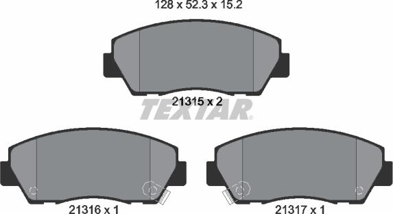 Textar 2131501 - Тормозные колодки, дисковые, комплект unicars.by