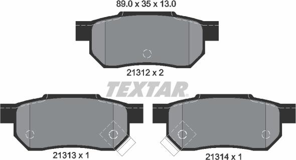 Textar 2131201 - Тормозные колодки, дисковые, комплект unicars.by