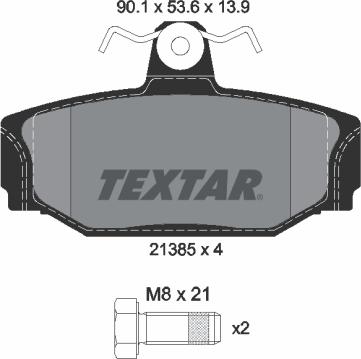 Textar 2138501 - Тормозные колодки, дисковые, комплект unicars.by