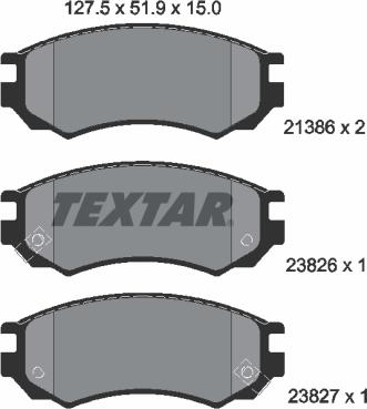 Textar 2138604 - Тормозные колодки, дисковые, комплект unicars.by