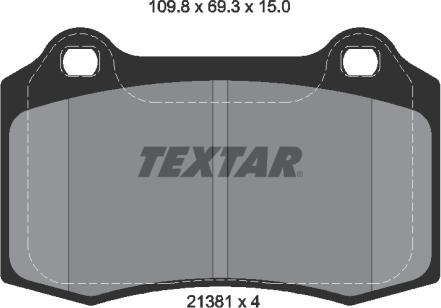 Textar 2138102 - Тормозные колодки, дисковые, комплект unicars.by