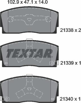 Textar 2133801 - Тормозные колодки, дисковые, комплект unicars.by