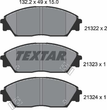 Textar 2132201 - Тормозные колодки, дисковые, комплект unicars.by