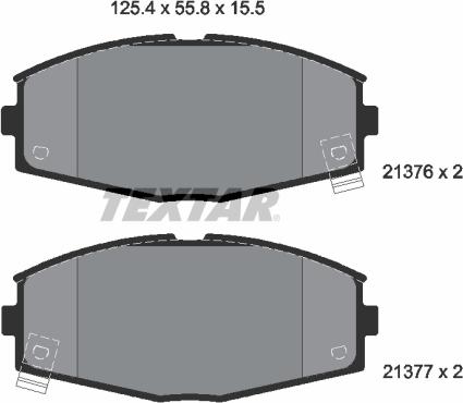 Textar 2137601 - Тормозные колодки, дисковые, комплект unicars.by