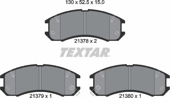 Textar 2137801 - Тормозные колодки, дисковые, комплект unicars.by