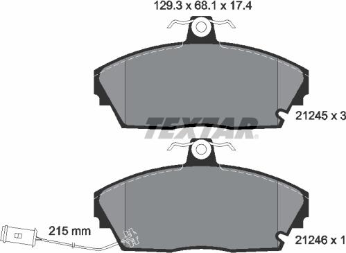 Textar 2124501 - Тормозные колодки, дисковые, комплект unicars.by