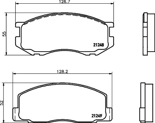 Textar 2124801 - Тормозные колодки, дисковые, комплект unicars.by