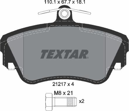 Textar 2121702 - Тормозные колодки, дисковые, комплект unicars.by