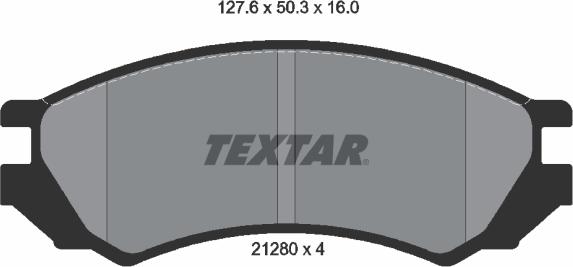 Textar 2128002 - Тормозные колодки, дисковые, комплект unicars.by