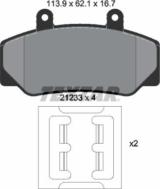 Textar 2123302 - Тормозные колодки, дисковые, комплект unicars.by